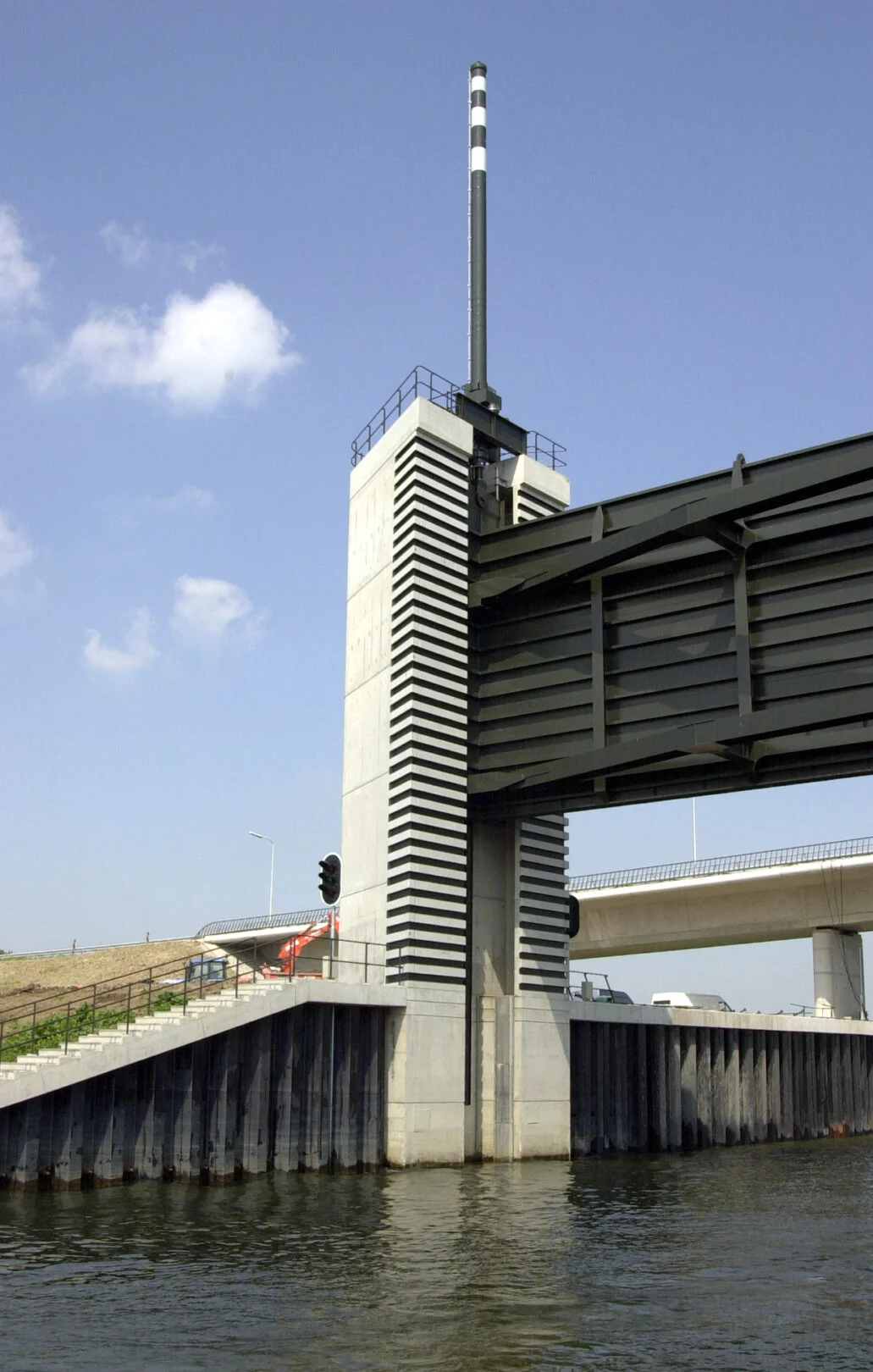 Waterkering en brug Heusdensch kanaal